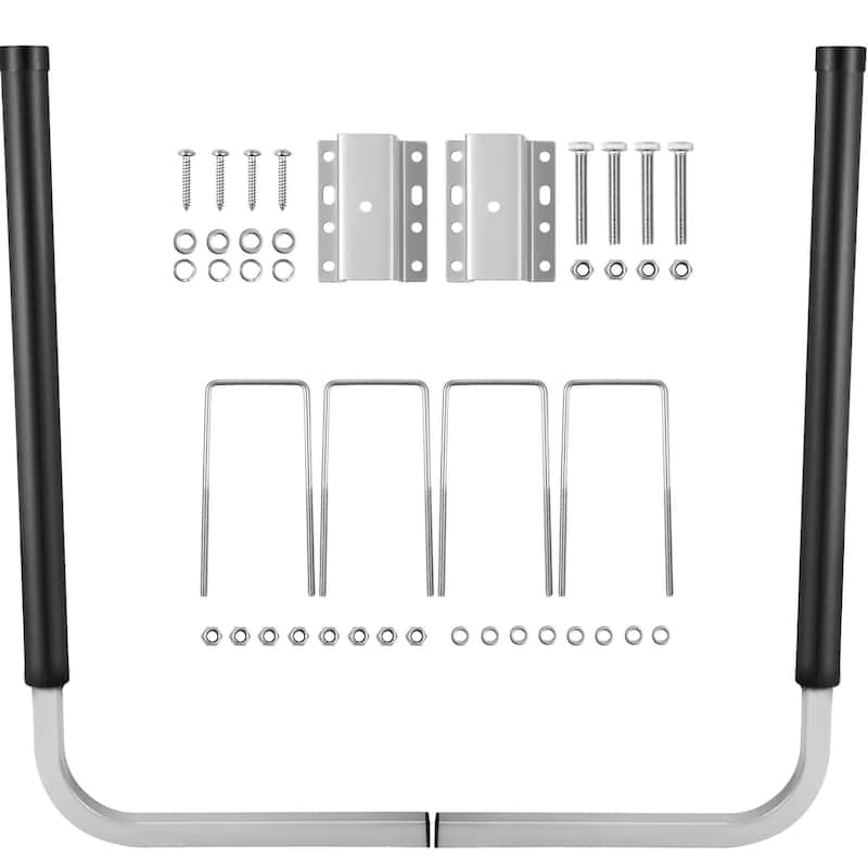 Boat Trailer Guide-ons, One Pair Aluminum Trailer Guide ons, Rust-Resistant Trailer Guides with Adjustable Width - 40", 2PCS, Steel - Black, with PVC Posts