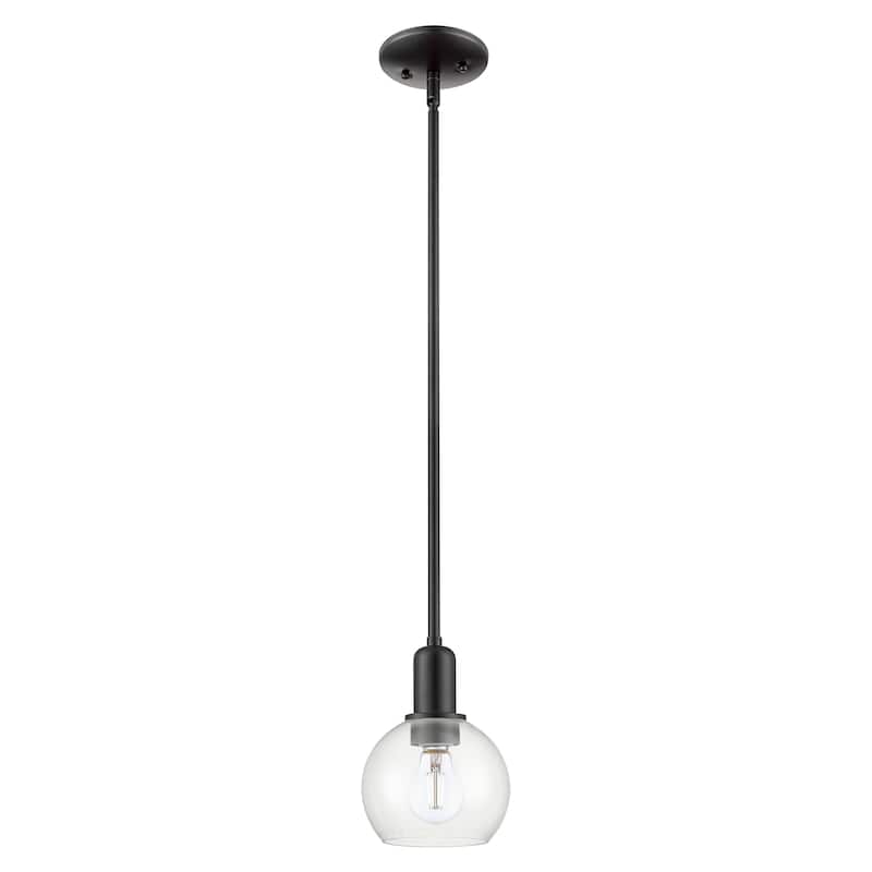 Innovations Lighting Endless Possibilities Arcadia - Athens - 1 Light 6" Stem Hung Mini Pendant - Clear/Matte Black