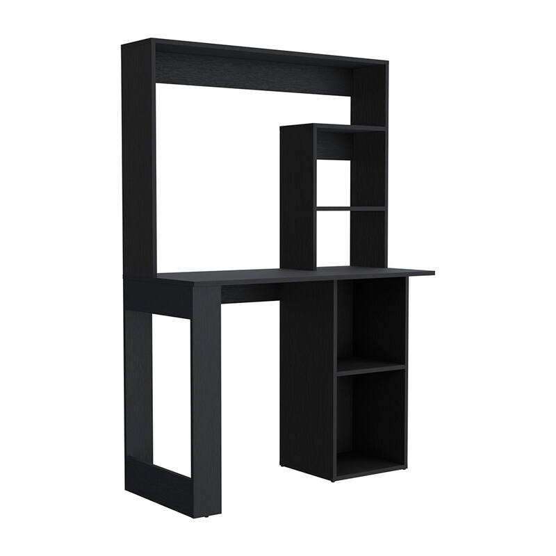 Freestanding Computer Desk with Integrated Hutch, Storage Shelves, and Spacious Work Surface for Organized Living