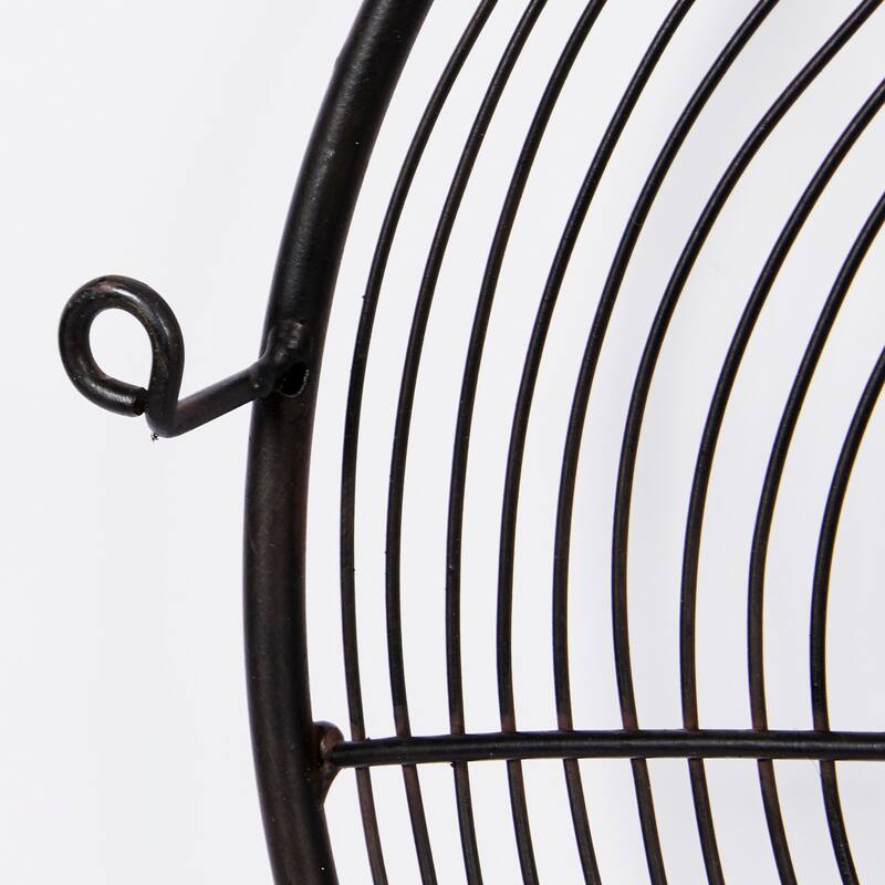 Black Metal Handmade Plate Home Wall Decor with Intricate Pattern