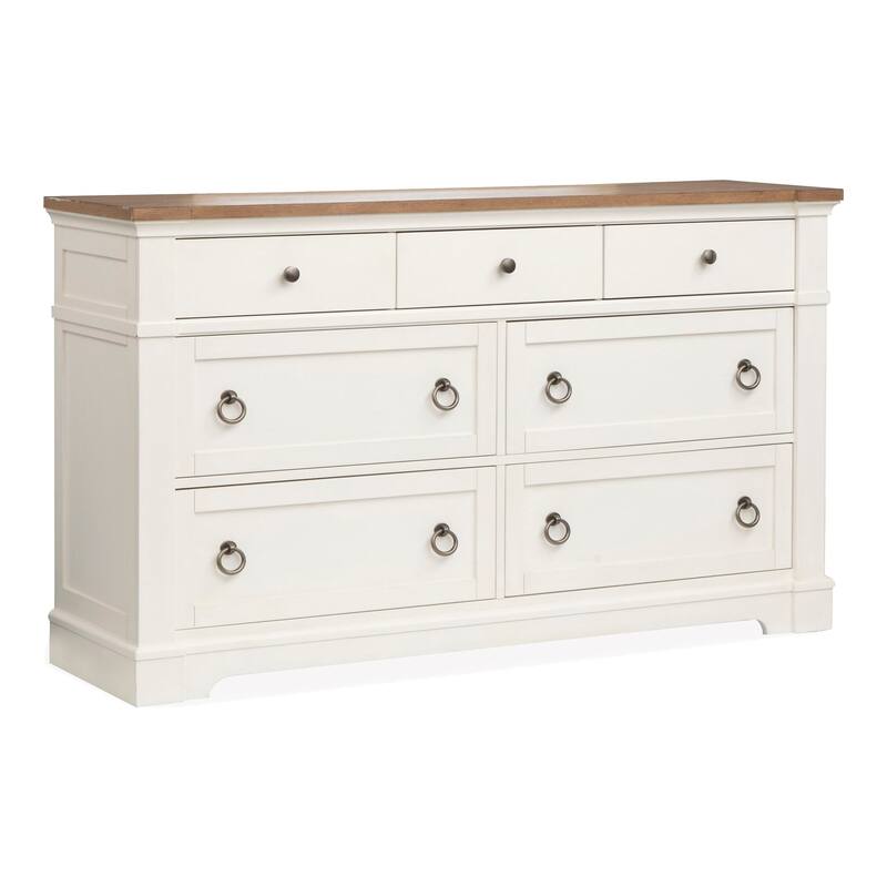 Magnussen Home Kingston Whisper White and Cerused Nutmeg Drawer Dresser