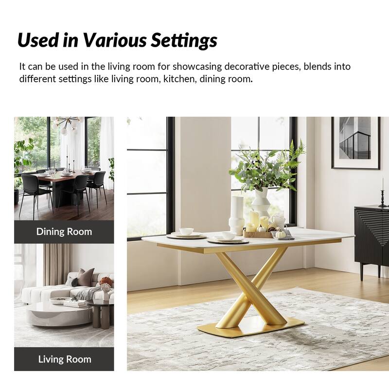 Amadeus Mordern 72" Dining Table with Metal Base by HULALA HOME