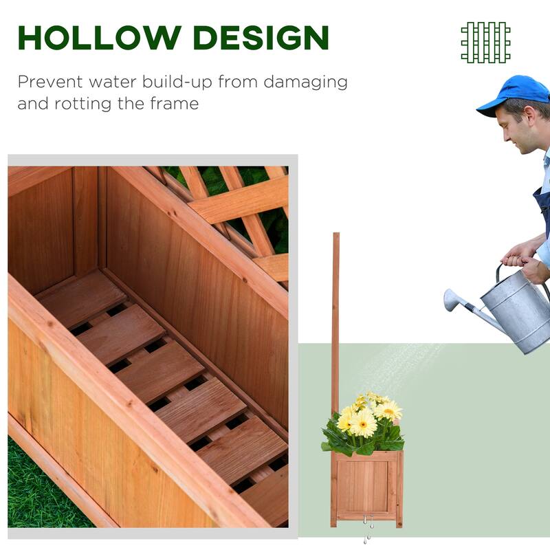 Garden Bed Planter Box with Climbing Support for Patio Porch Backyard