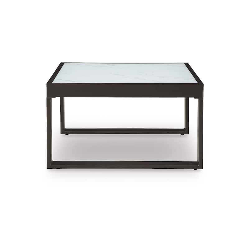 Signature Design by Ashley Beachloft Black/Gray Outdoor Coffee Table - 30"W x 30"D x 18"H