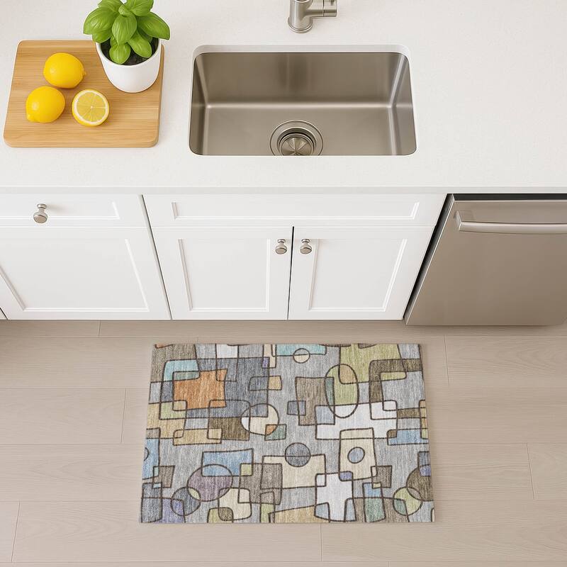 Machine Washable Indoor/ Outdoor Contemporary Prenner Chantille Rug