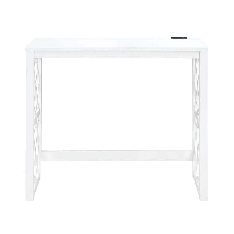 Desks and Stool Set 3pc Rolling Desk with Casters, 2 Charging ports Home Office Furniture
