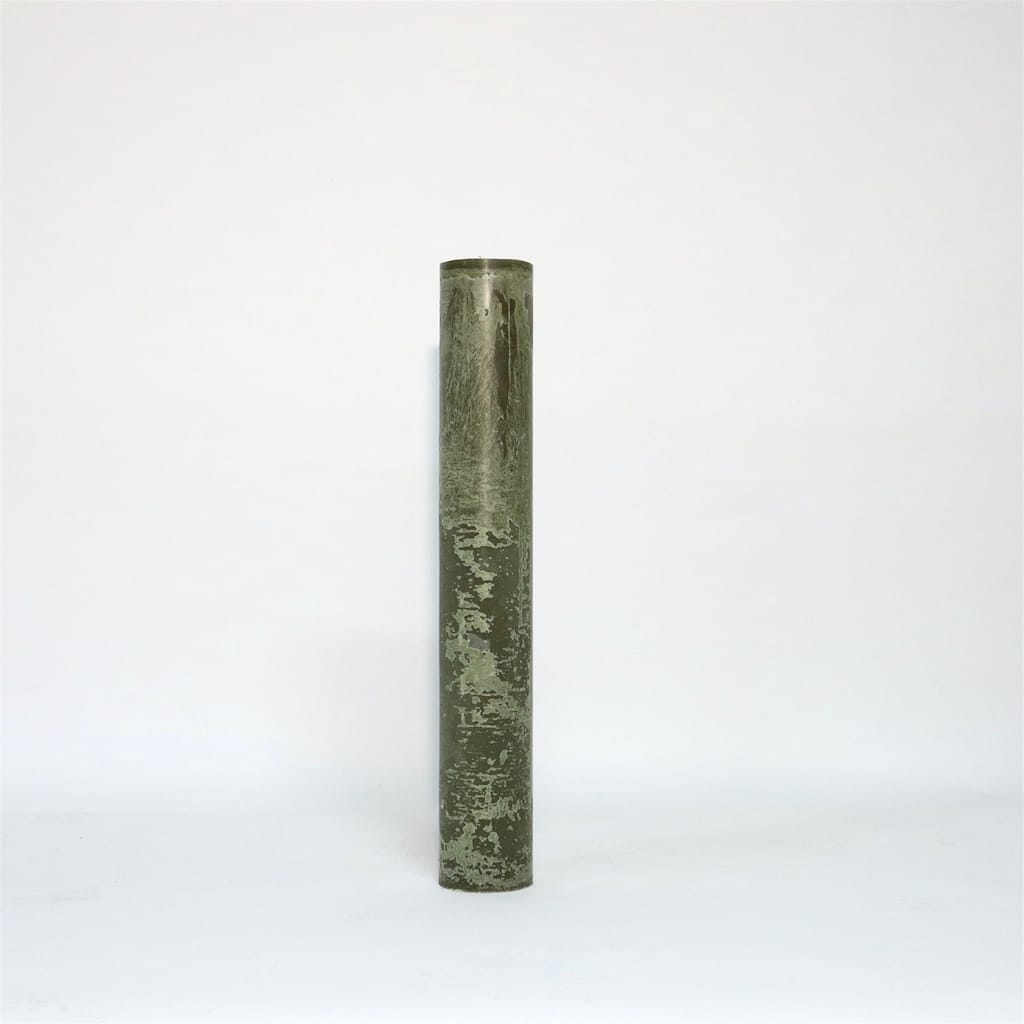 Med. Round 1-Wick Pillar Candle 4"Dia x 23.65"H Dark Green -ST - Dark Green