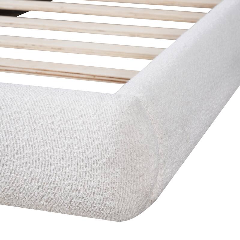 Christopher Knight Home - Rosalie Modern Upholstered Bed Frame with Curved Headboard