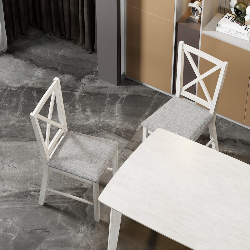 Javlergo Farmhouse Dining Chairs Set of 2/4/6, Kitchen Chairs with Square Back, 100% Solid Wood Legs Side Chairs