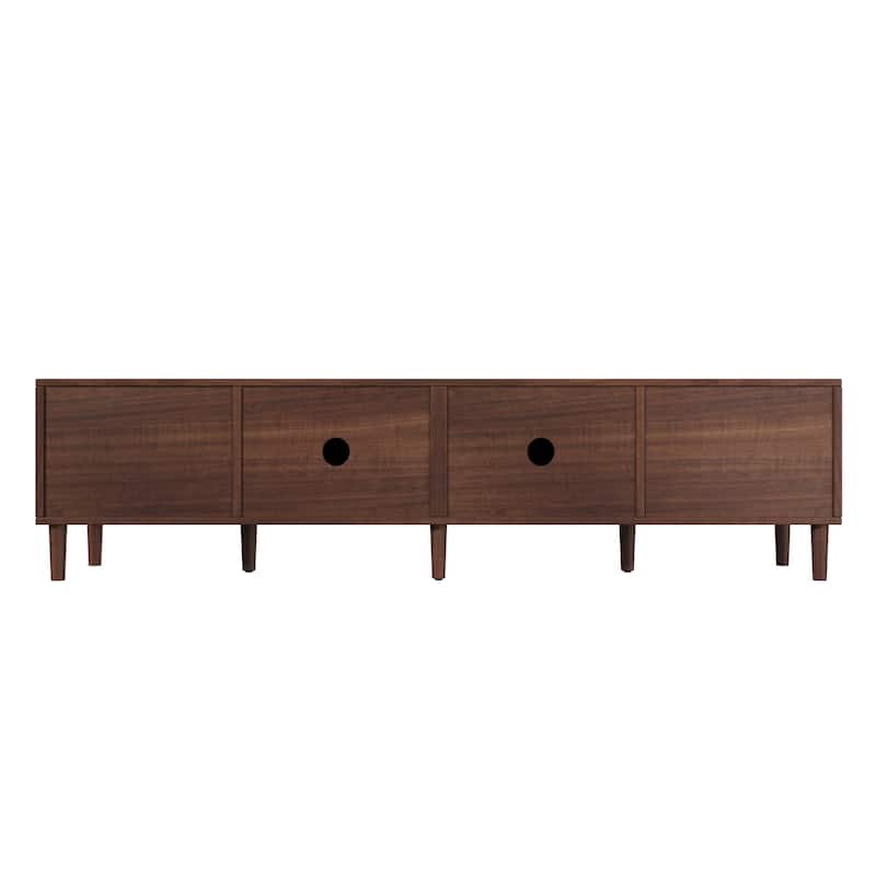 Roomfitters 78 Inch TV Stand for TVs up to 85 Inch, Modern Media Console with 4 Drawers & Soft Close Doors, Dark Brown