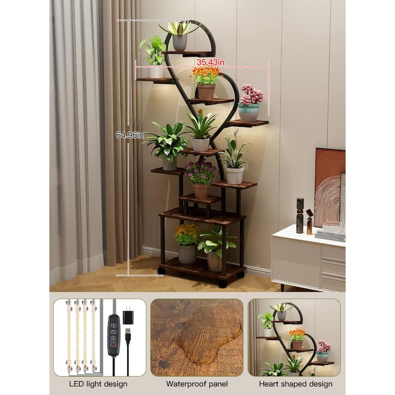 Metal Plant Stand with Grow Lights, Indoor Plant Rack