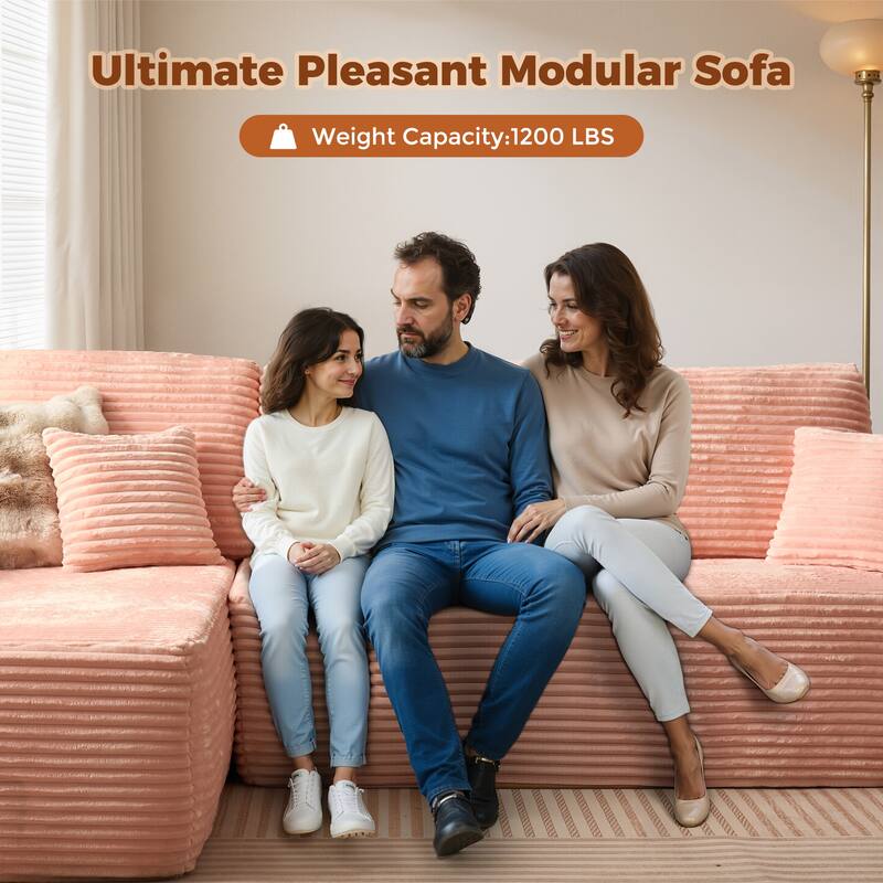 HOOOWOOO Modern L-shaped Modular Sectional Sofa with Chaise