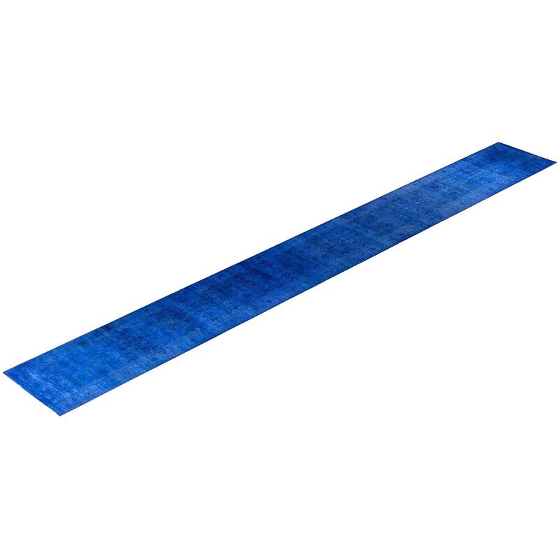 Contemporary Overdyed Wool Hand Knotted Runner - 2' 8" x 21' 2"