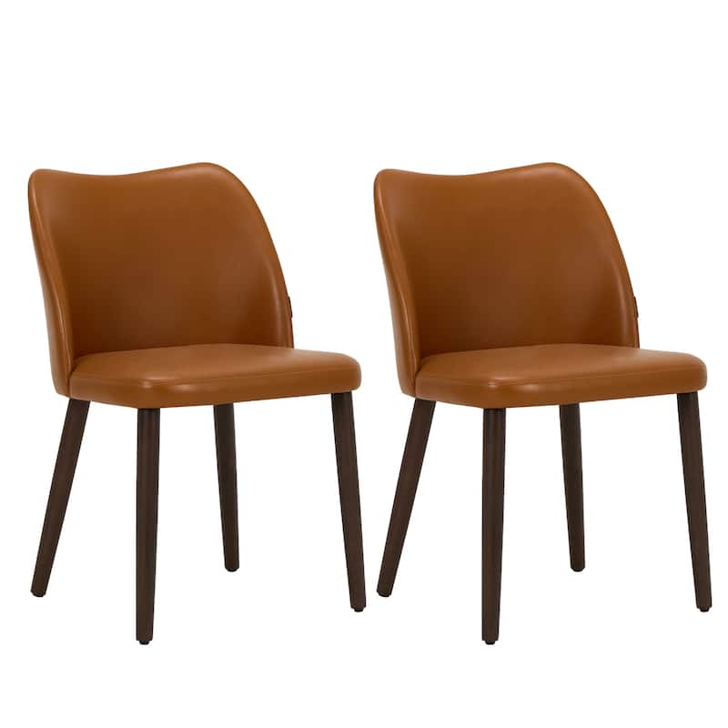 Modern Dining Chairs Upholstered Kitchen Chairs (set of 2) - lightBrown