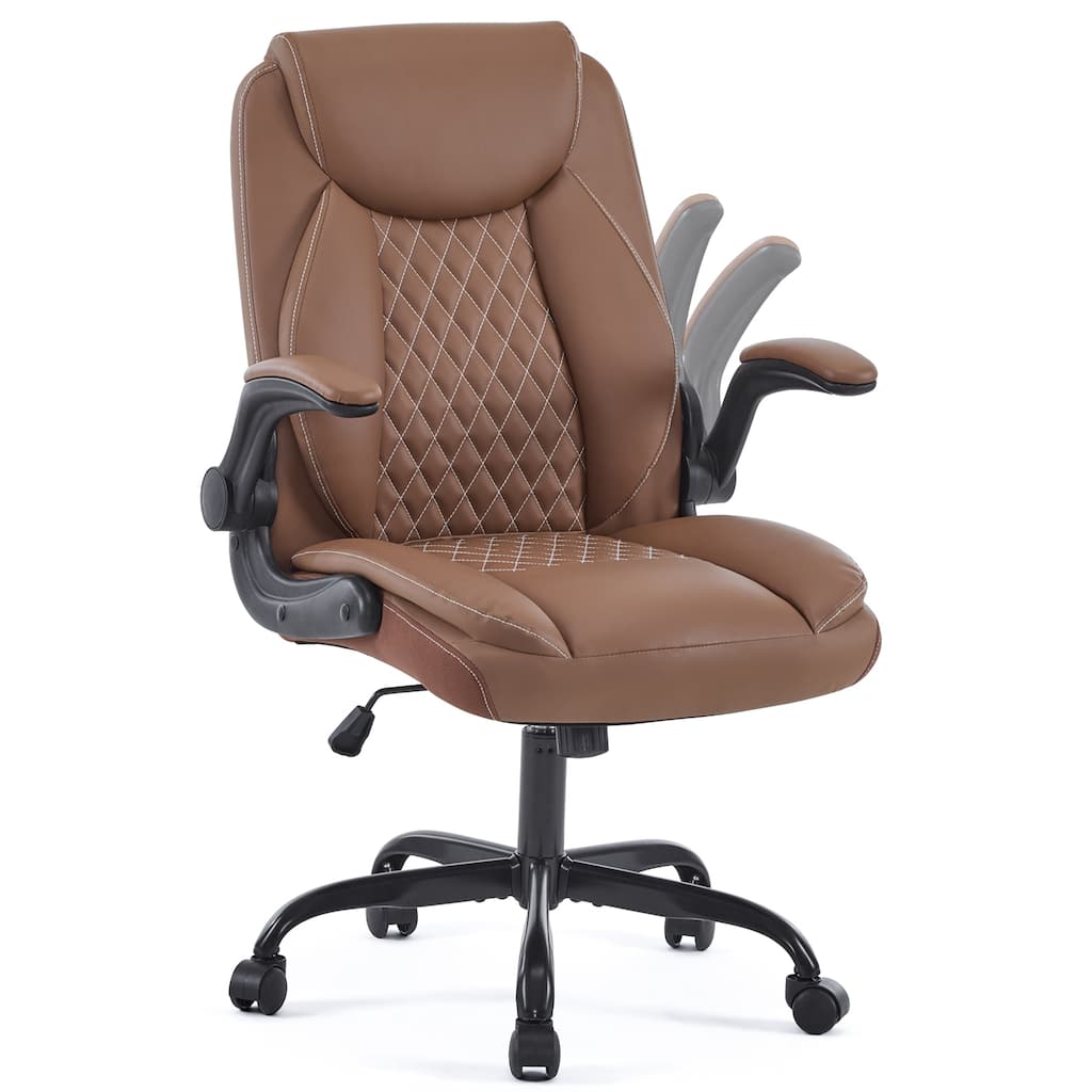 Ergonomic Home Office Desk Chair with Adjustable Rocking Function - N/A