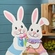 preview thumbnail 16 of 50, Glitzhome Easter Wooden Bunny Porch Decor Standing Rabbit Sign Decoration