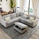 preview thumbnail 2 of 21, Sectional Corner Sofa L-shape Couch Space Saving with Storage Ottoman & Cup Holders Design for Large Space Dorm Apartment