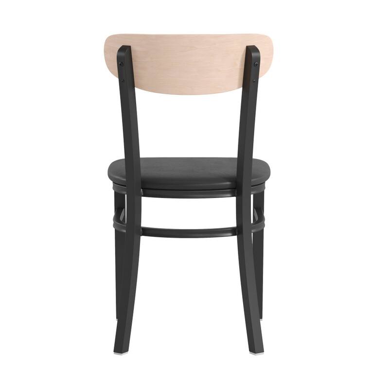 2PK Commercial Metal Dining Chairs with Boomerang Back