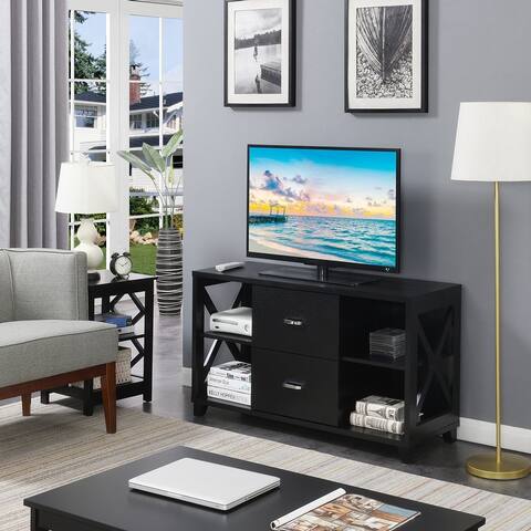 Copper Grove Deluxe Cranesbill 2 Drawer TV Stand with Shelves