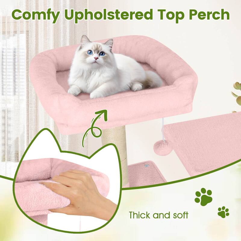 Costway 70” Cat Tree for Indoor Cats with Padded Top Perch, Dual - See Details
