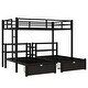 preview thumbnail 8 of 9, Full XL over Twin Size Metal Triple Bunk Bed with Drawers