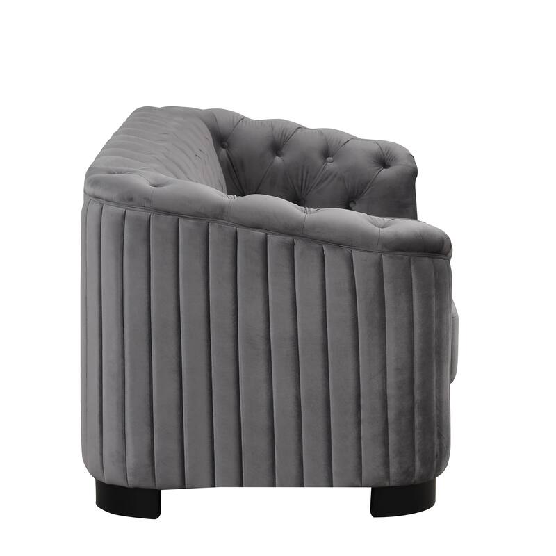 82.4" Velvet 3-Seat Sofa with Wood Frame & Ergonomic Backrest