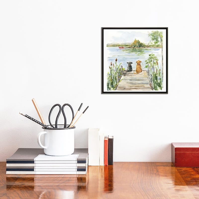 iCanvas "Lake Buddies" by Sally Swatland Framed