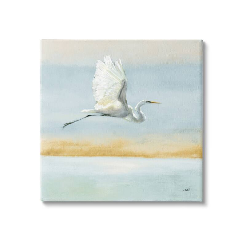 Stupell Egret Bird Flying Ocean Breeze Stretched Canvas Wall Art, Design by Julia Purinton - 30 x 30