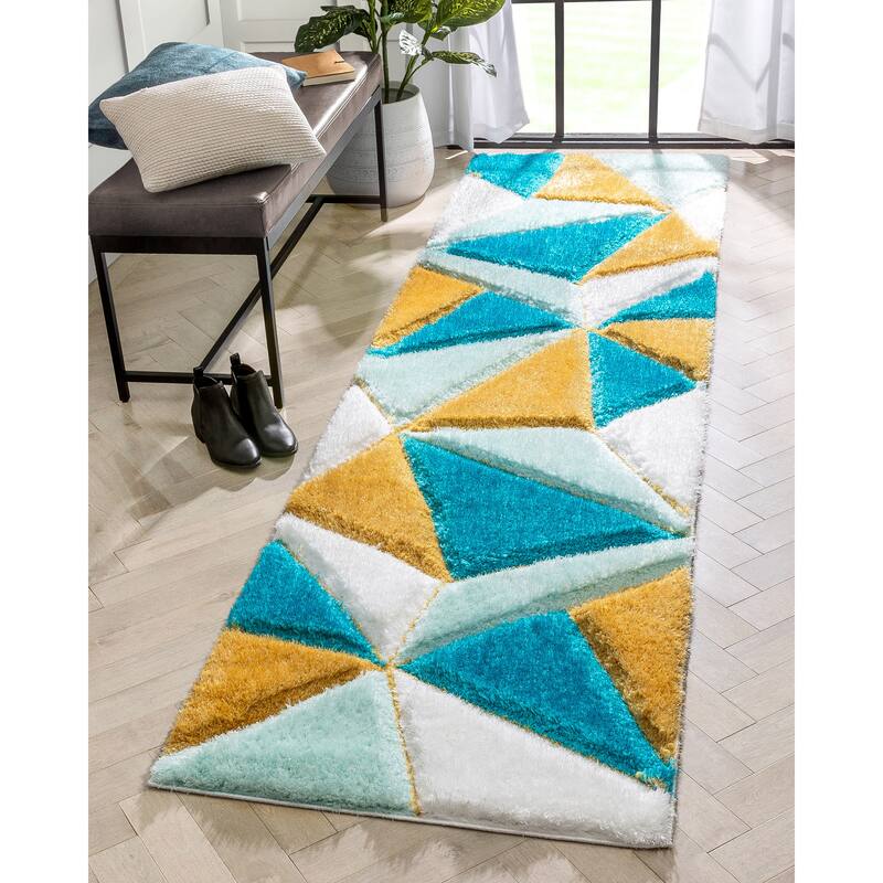 Well Woven San Francisco Venice Geometric Shag Area Rug