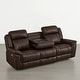 preview thumbnail 25 of 82, Spruce & Spring Genuine Leather Power Reclining Sofa with Optional Console & Flip-Down Table