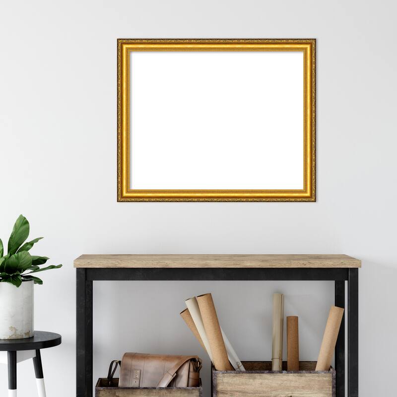 Amanti Art Colonial Embossed Gold Framed Dry Erase Magnetic Board
