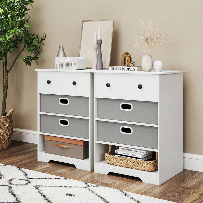 Costway 4-Drawer Dresser Modern Chest Storage Organizer with Open