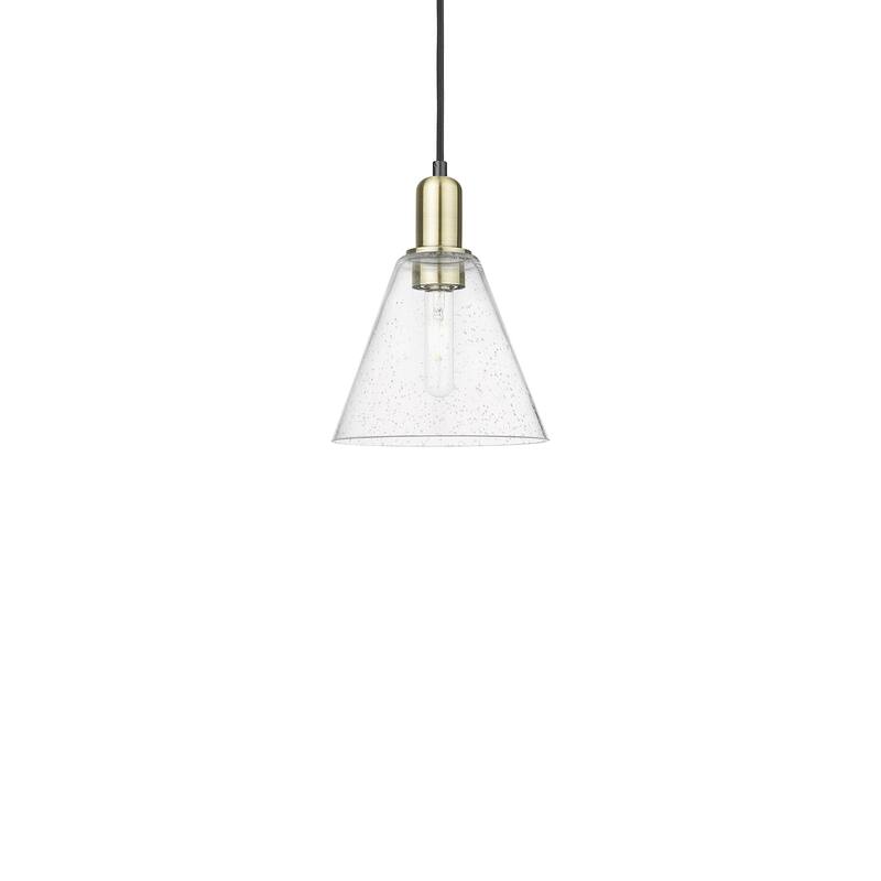 Innovations Lighting 716-1P-11-8 Berkshire Glass Pendant Berkshire - Black Antique Brass / Seedy