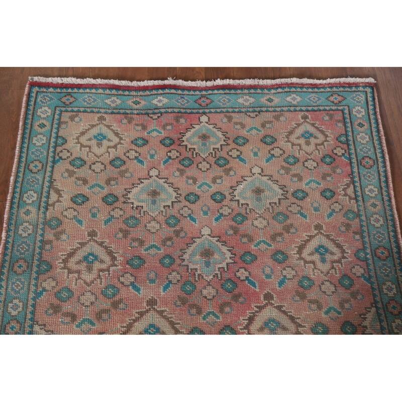Hand Knotted Oriental 100% Wool Carpet Traditional All-Over Pink Tabriz Area Rug - 4' 7'' X 3' 1''