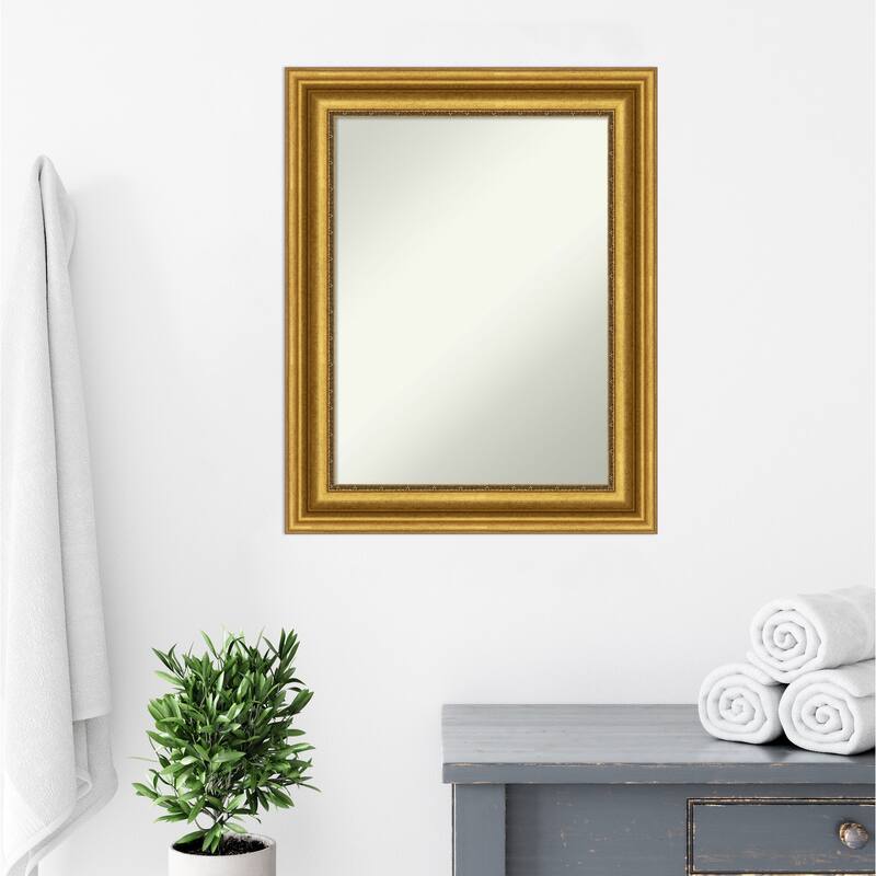 Non-Beveled Bathroom Wall Mirror - Parlor Gold Frame