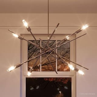 Luxury Vintage Brushed Nickel 8-light Chandelier by Urban Ambiance - 19-5/8"H x 42-3/8"W x 42-3/8"Dep