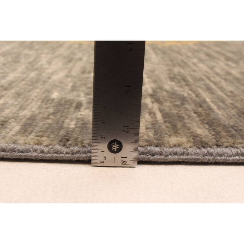 ECARPETGALLERY Hand-knotted Mystique Dark Grey Wool Rug - 6'5 x 9'1