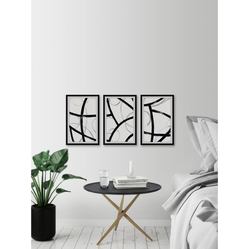 Black and White Patterns Triptych