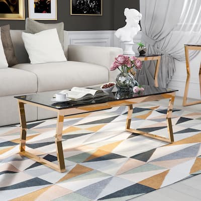 Kiloran Contemporary 47-inch Glass Top Coffee Table by Furniture of America