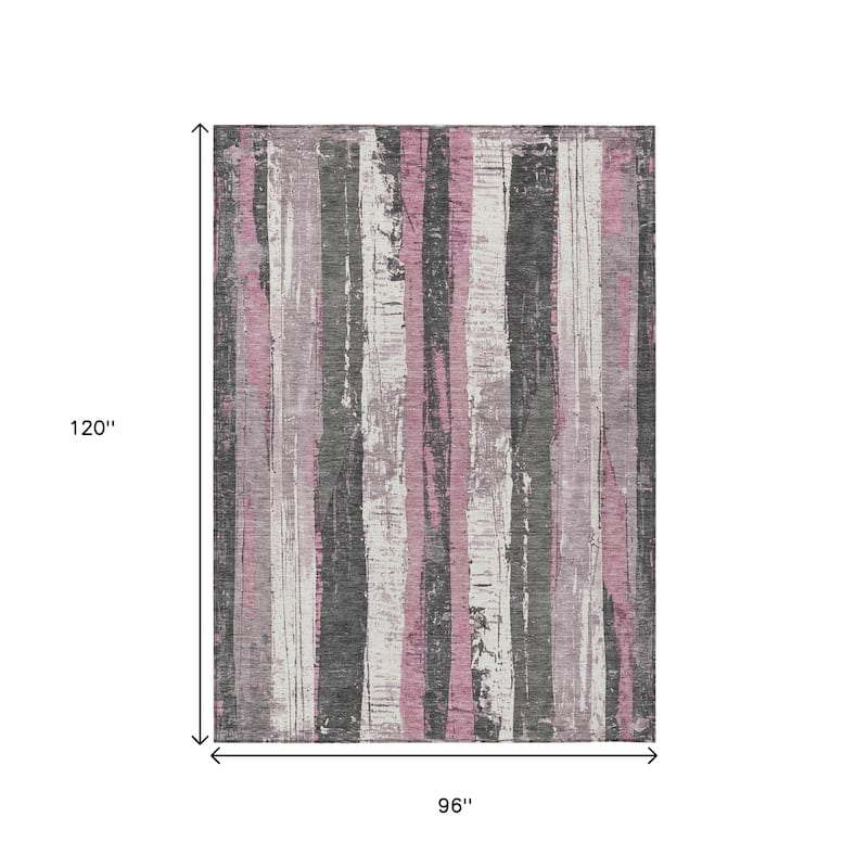 HomeRoots Striped Transitional Rectangle Outdoor Rug