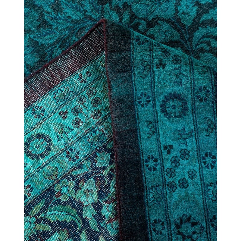 Overton Handknotted Wool Vintage Inspired Contemporary Overdyed Brown Area Rug - 18' 3" x 12' 1"