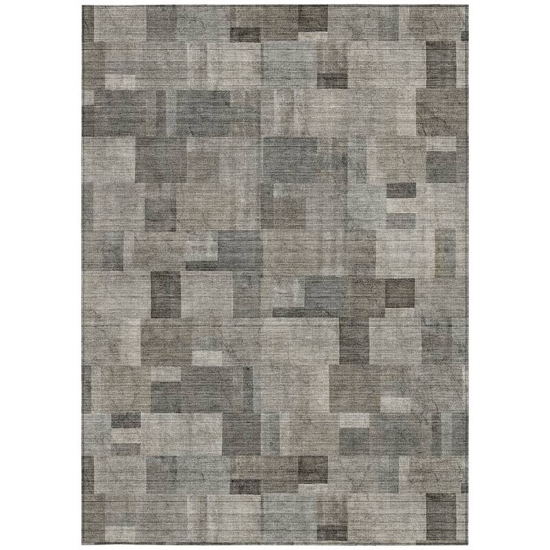 HomeRoots Geometric Transitional Rectangle Outdoor Rug