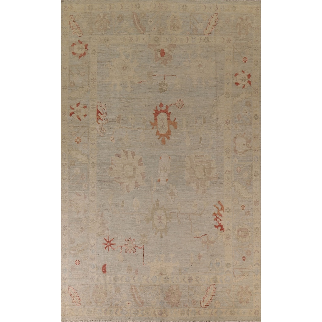 Vegetable Dye Oushak Turkish Area Rug Handmade Wool Oriental Carpet - 8'11"x 12'10"