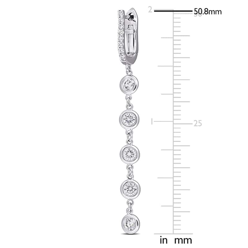 Miadora 1 1/6ct TDW Diamond Drop Earrings in 14k White Gold
