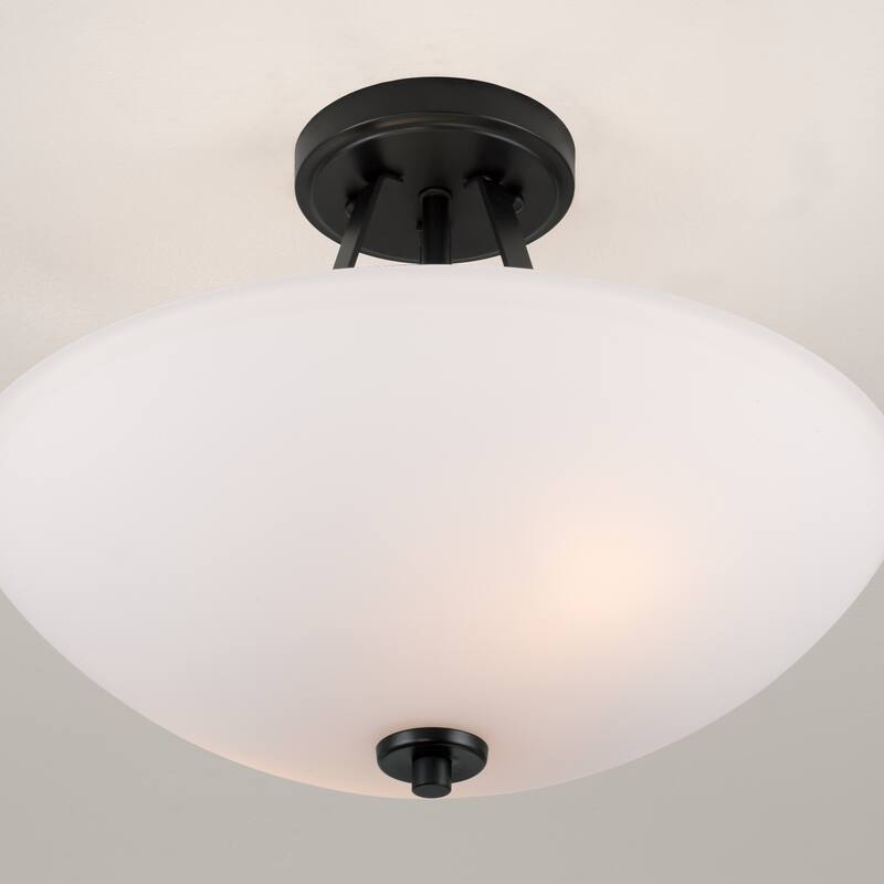 Transitional 2-light Semi Flush - 12 Inches High