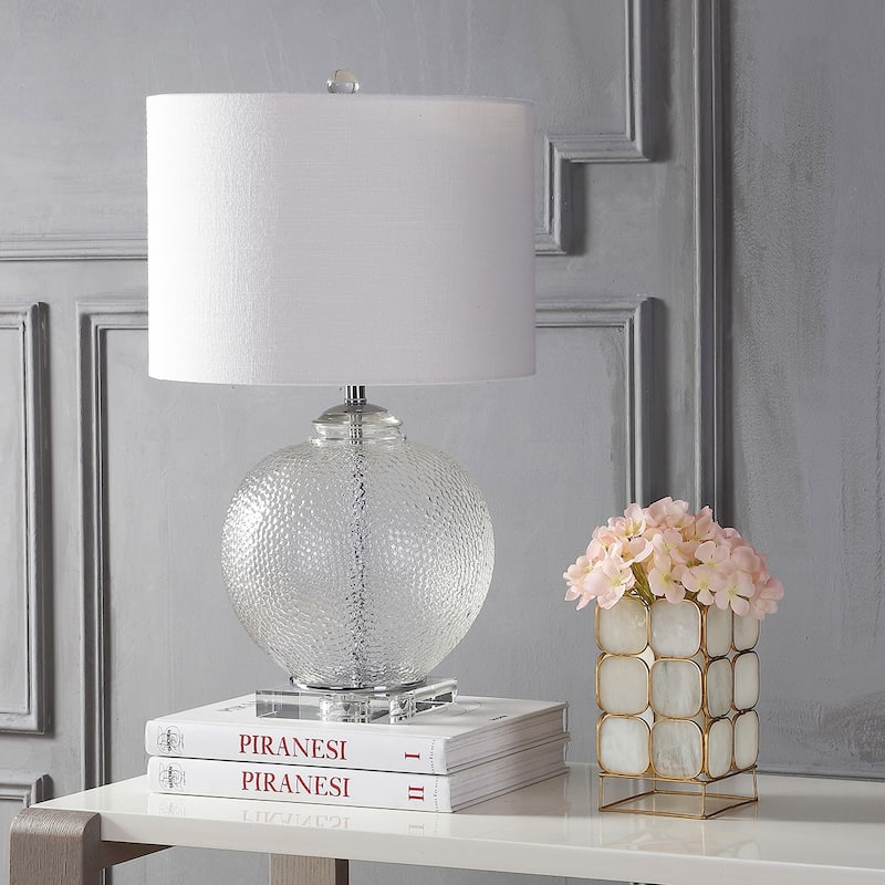 Lillian 24" Glass / Crystal LED Table Lamp, Clear by JONATHAN Y