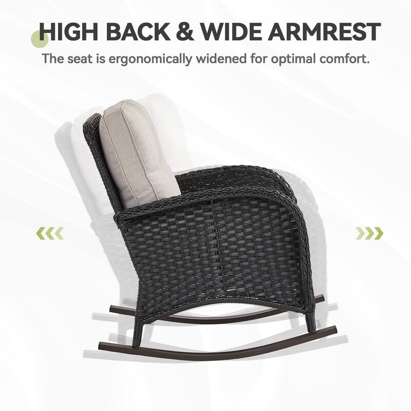 6-Piece Sofa with Rocking Chairs Ottomans Set