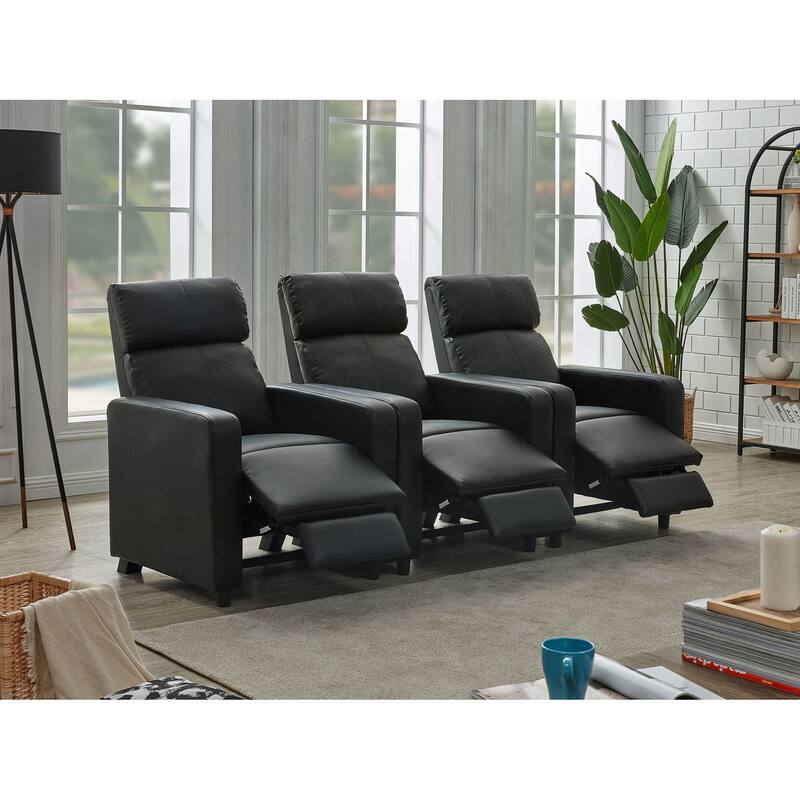 Toohey Black Upholstered Tufted Recliner Living Room Set