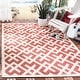 preview thumbnail 110 of 175, SAFAVIEH Courtyard Marita Indoor/ Outdoor Waterproof Patio Backyard Rug 2'7" x 5' - Red/Bone