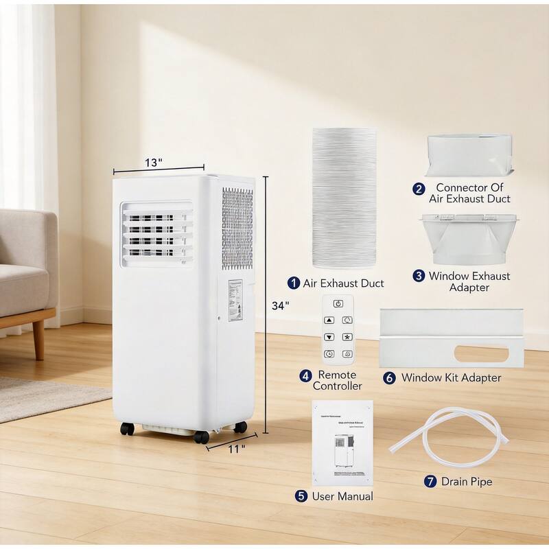 10000 BTU Portable Air Conditioner, with Remote Control